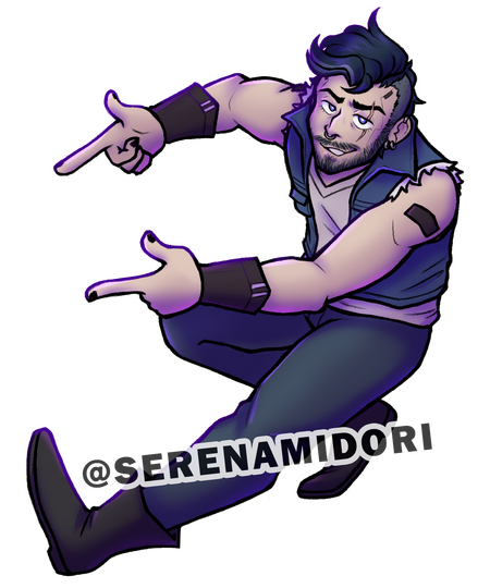 Single character piece of a cyberpunk character